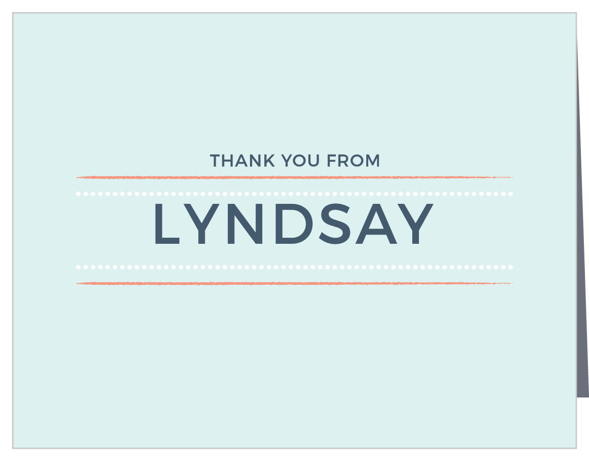 Dotted Lines Boy Baby Shower Thank You Cards