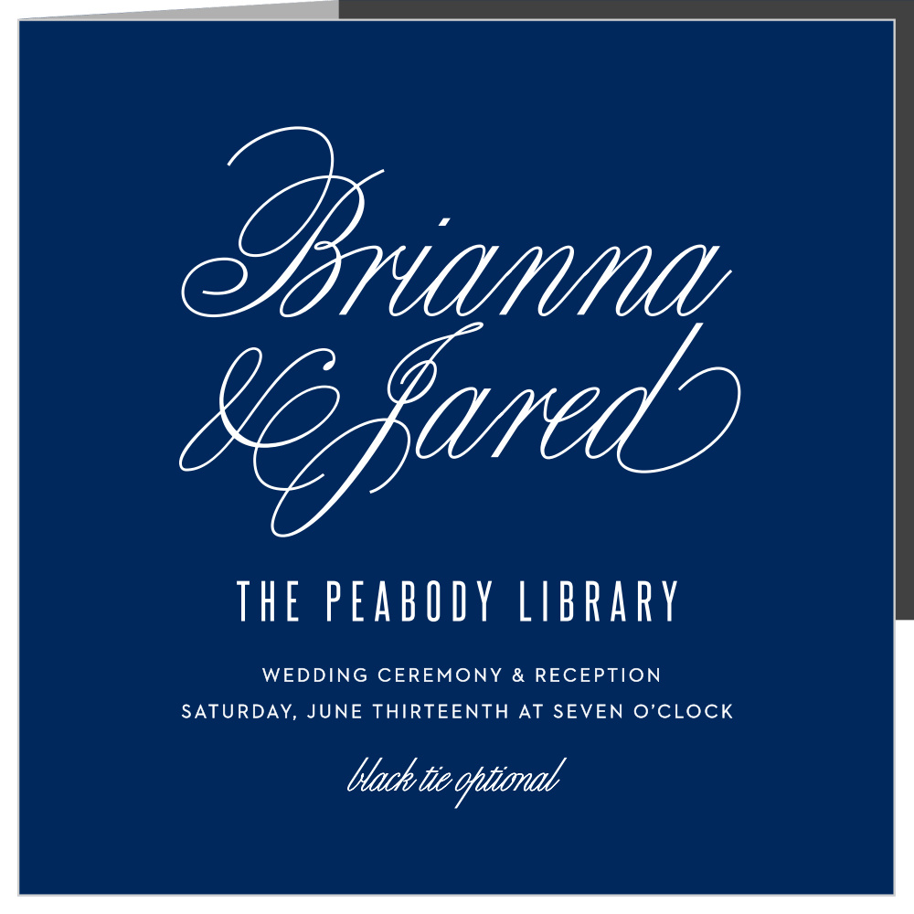 Traditional Script Storybook Wedding Invitations