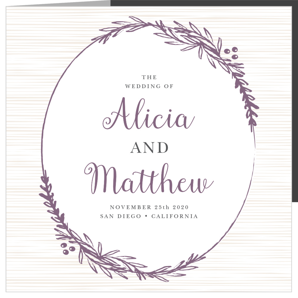 Delicate Laurel Storybook Wedding Invitations