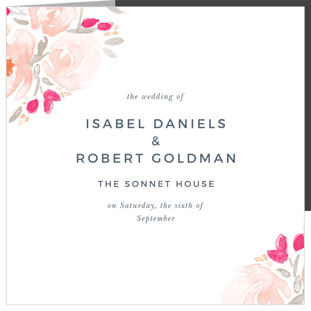 Watercolor Bouquet Storybook Wedding Invitations