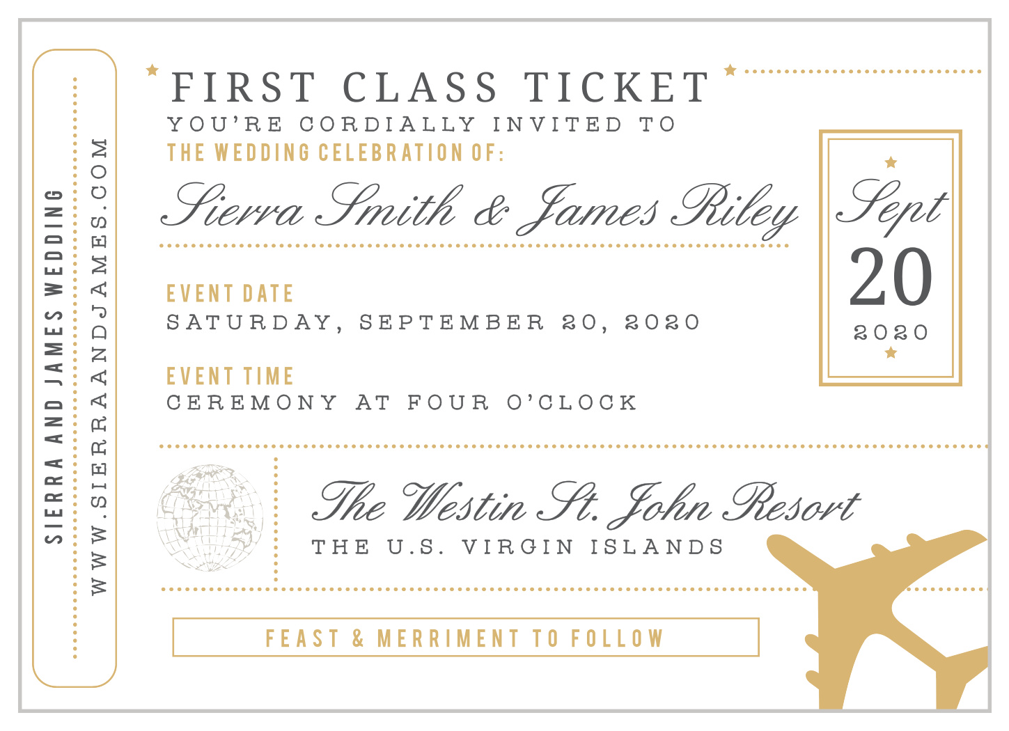 Bon Voyage Foil Wedding Invitations