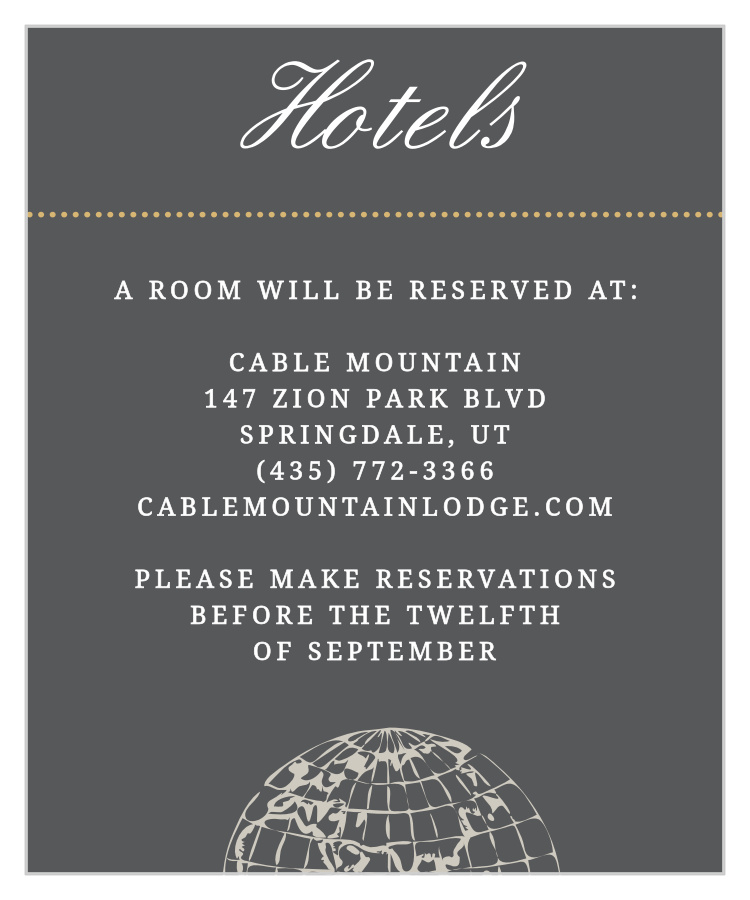 Bon Voyage Foil Accommodation Cards