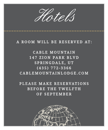 Bon Voyage Foil Accommodation Cards