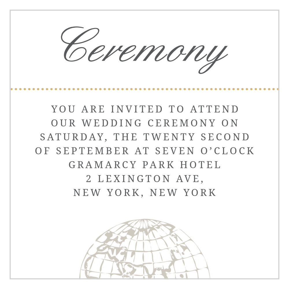 Bon Voyage Foil Ceremony Cards
