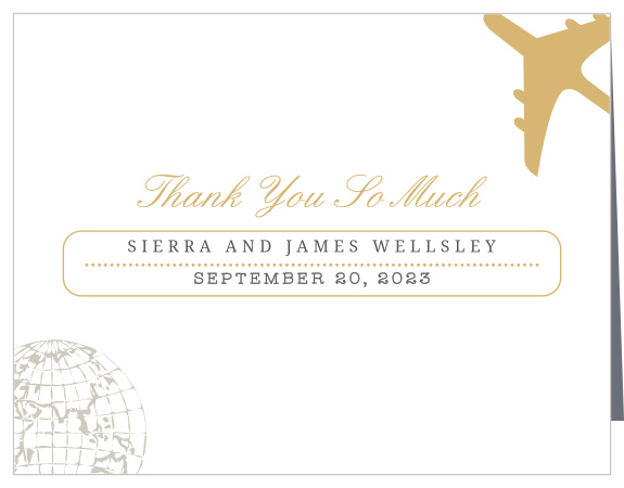 Bon Voyage Foil Wedding Thank You Cards