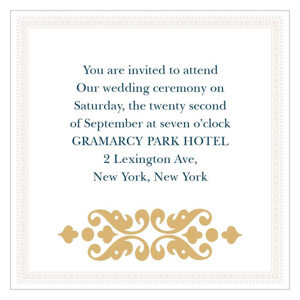 Moroccan Frame Foil Ceremony Cards
