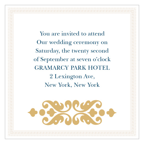 Moroccan Frame Foil Ceremony Cards