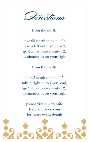 Moroccan Frame Foil Direction Cards