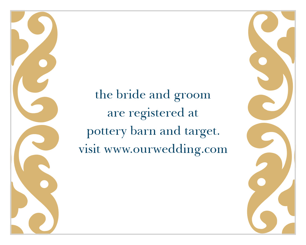 Moroccan Frame Foil Registry Cards