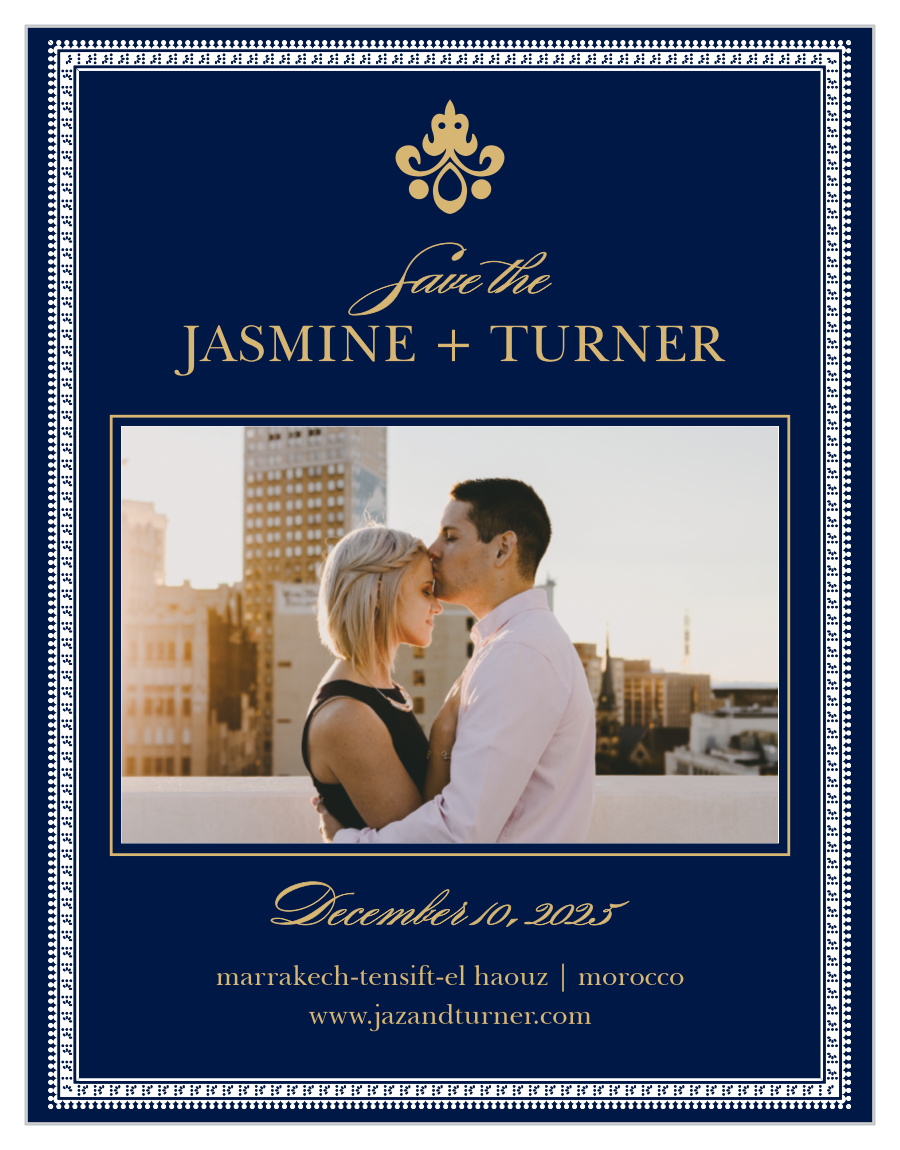 Moroccan Frame Foil Save the Date Magnets