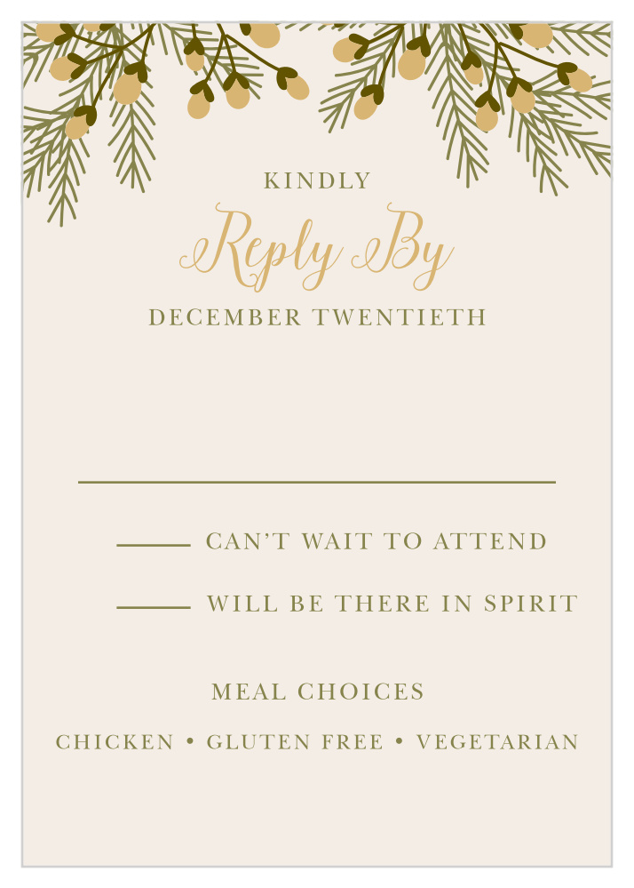 Pine Berries Foil Response Cards