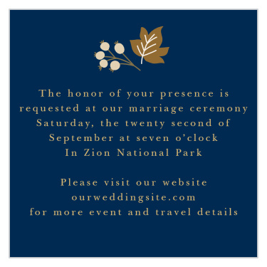 Falling Leaves Foil Ceremony Cards