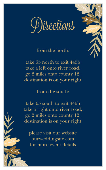 Falling Leaves Foil Direction Cards