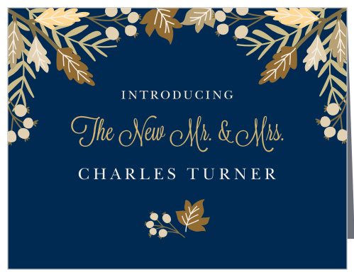 Falling Leaves Foil Wedding Thank You Cards