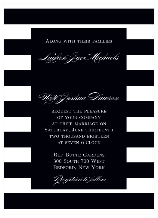 Elegant Gold Stripes Wedding Invitations