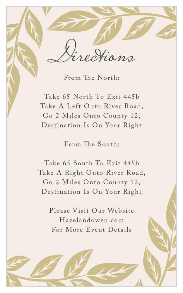 Lovely Laurel Direction Cards