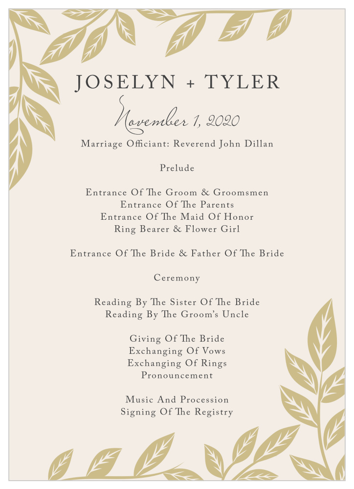 Lovely Laurel Wedding Programs