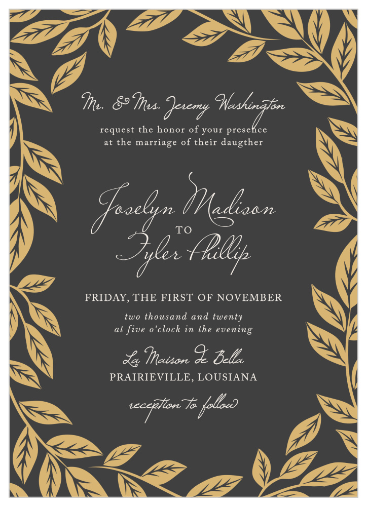 Lovely Laurel Foil Wedding Invitations