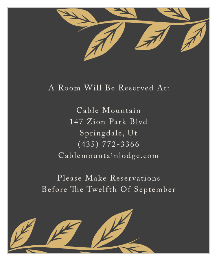 Lovely Laurel Foil Accommodation Cards