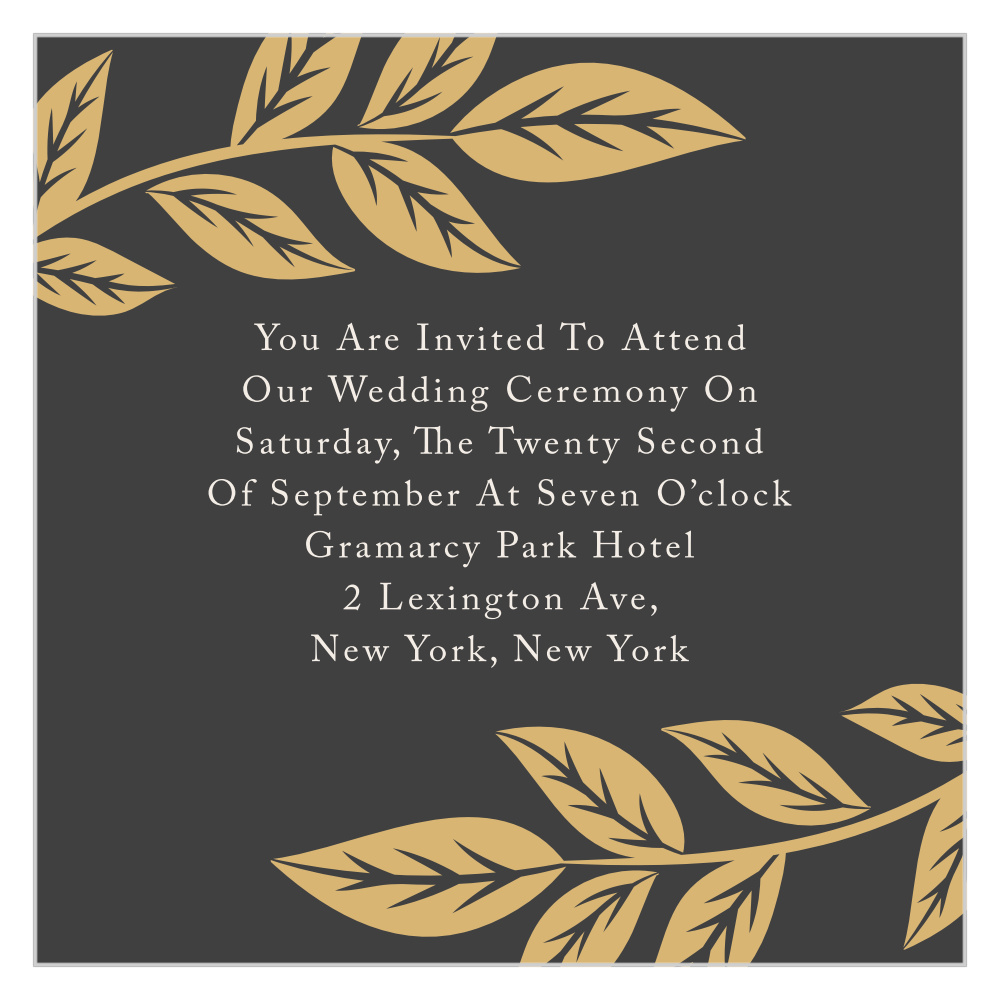 Lovely Laurel Foil Ceremony Cards