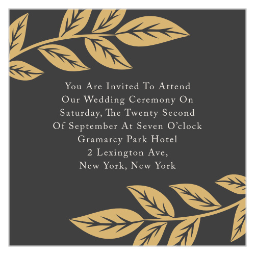 Lovely Laurel Foil Ceremony Cards