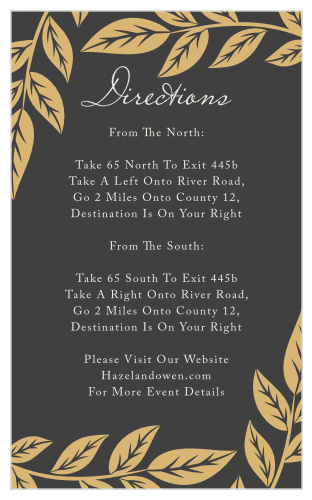 Lovely Laurel Foil Direction Cards
