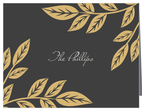 Lovely Laurel Foil Wedding Thank You Cards