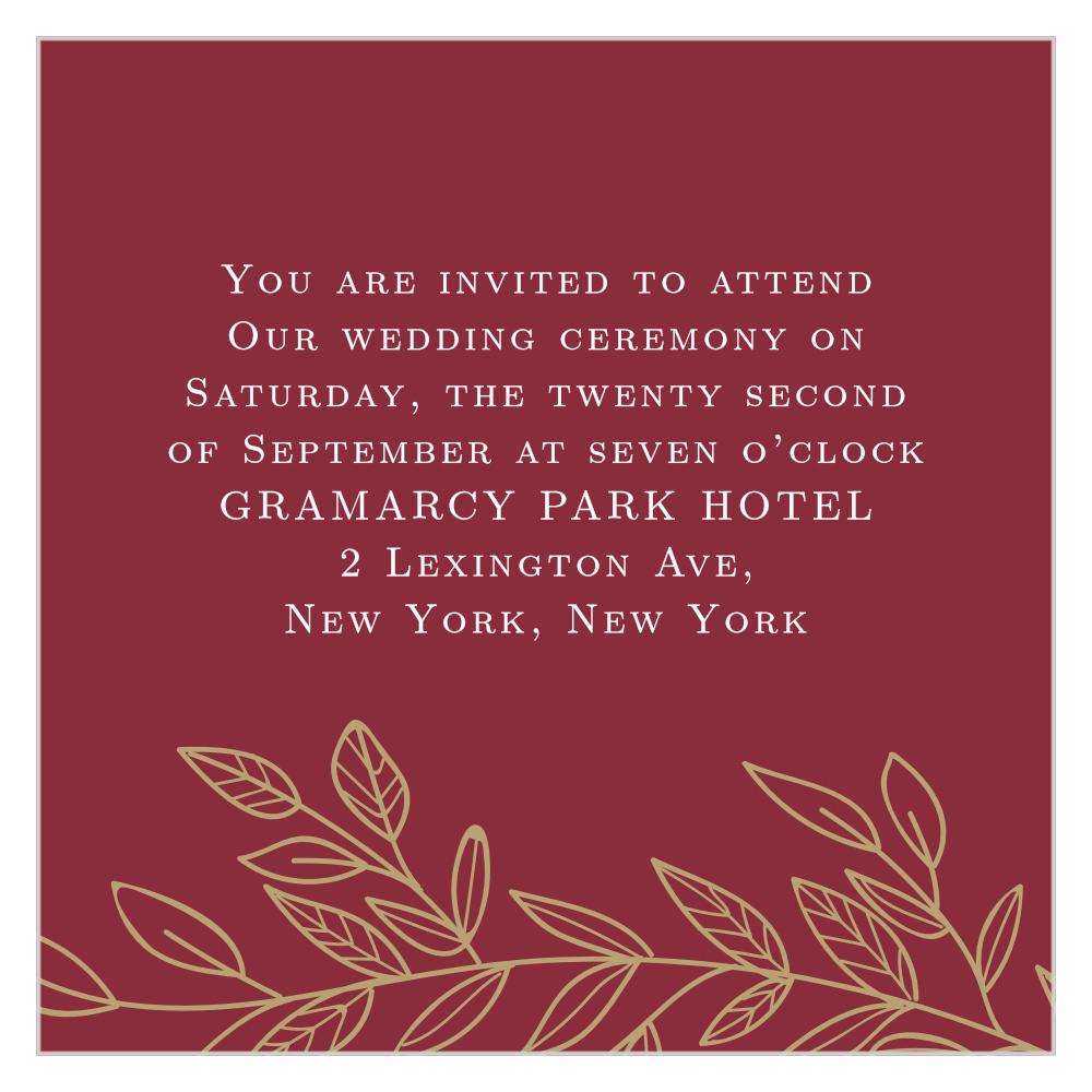 Romantic Vines Ceremony Cards