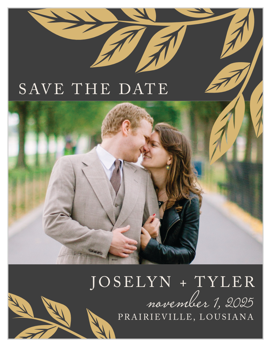 Lovely Laurel Foil Save the Date Magnets