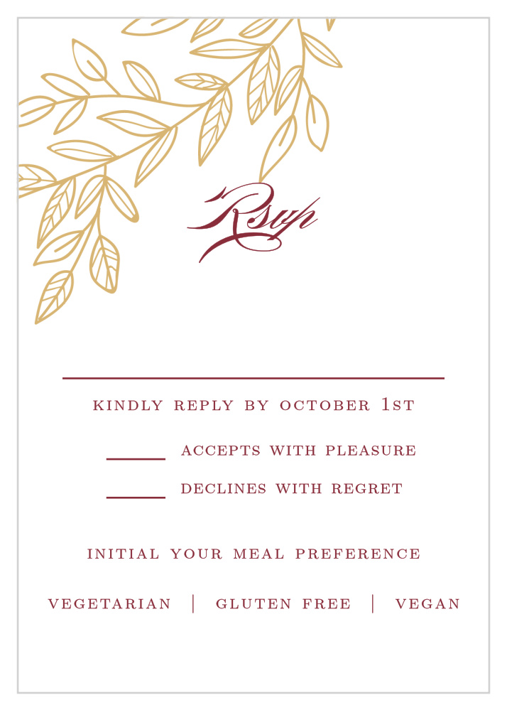 Romantic Vines Foil Response Cards