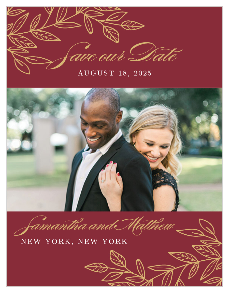 Romantic Vines Foil Save the Date Cards