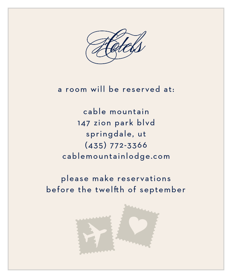 Posh Postmark Accommodation Cards