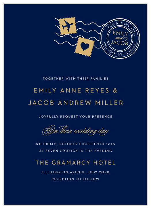 Posh Postmark Foil Wedding Invitations