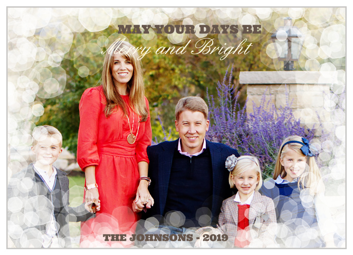 Twinkling lights make the holiday season bright and cheery. With this holiday card so can your photos!