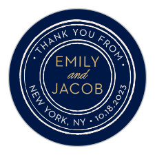 Embellish your elegant, jet-set wedding stationery with Posh Postmark Stickers. 