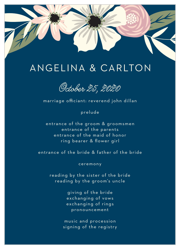 Rustic Blooms Wedding Programs