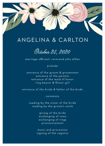 Rustic Blooms Wedding Programs