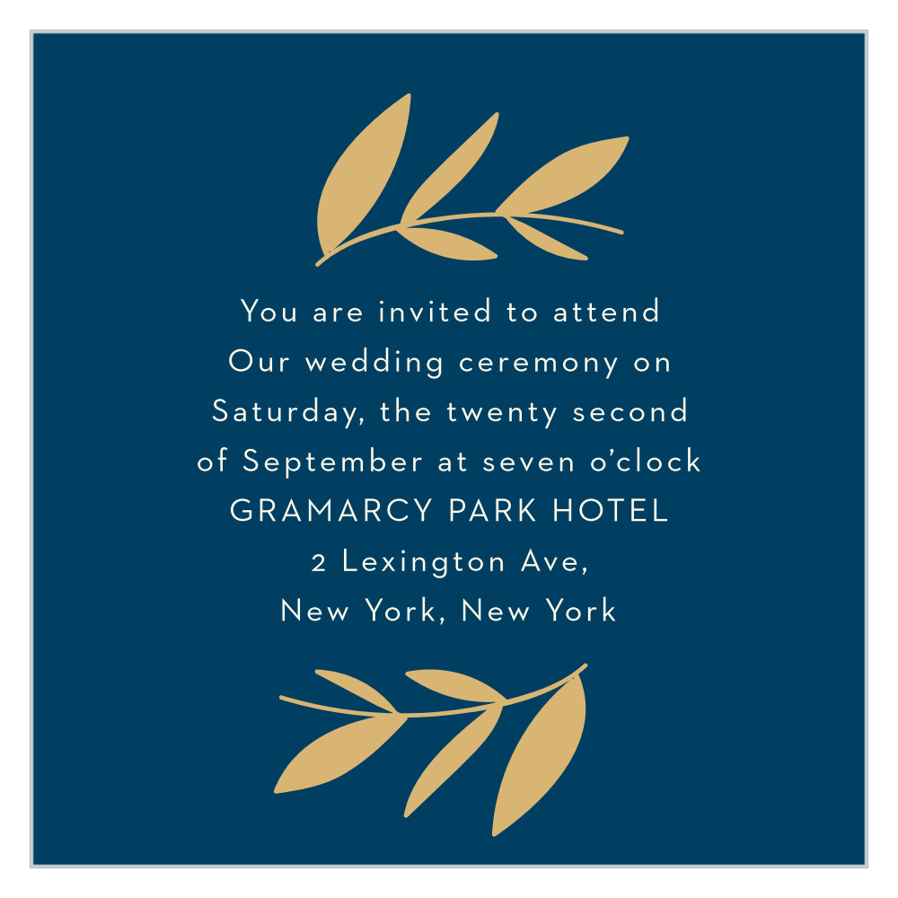 Rustic Blooms Foil Ceremony Cards