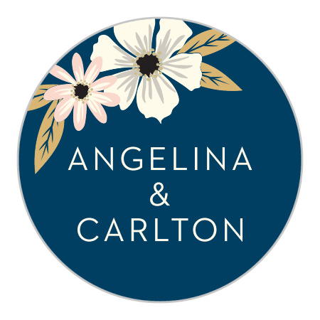 Rustic Blooms Foil Wedding Stickers