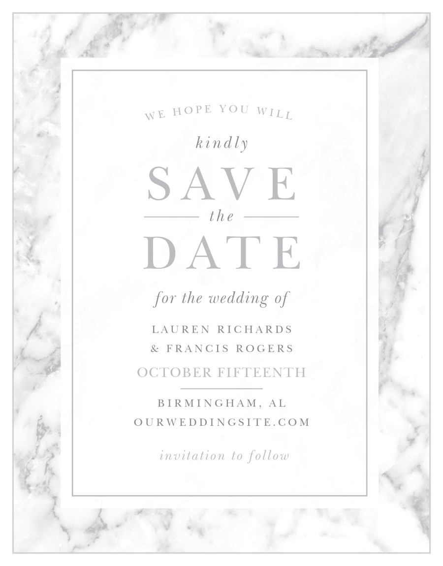 Cool Marble Save the Date Cards