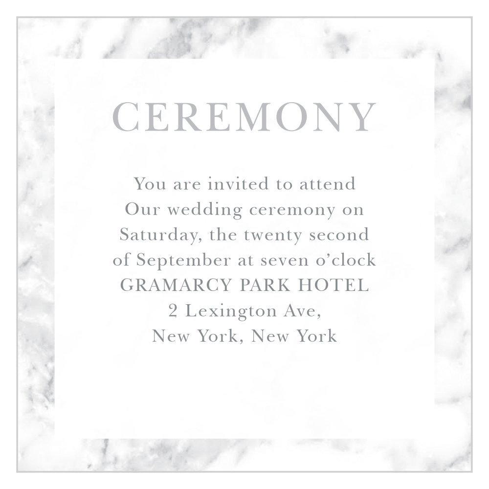 Cool Marble Ceremony Cards