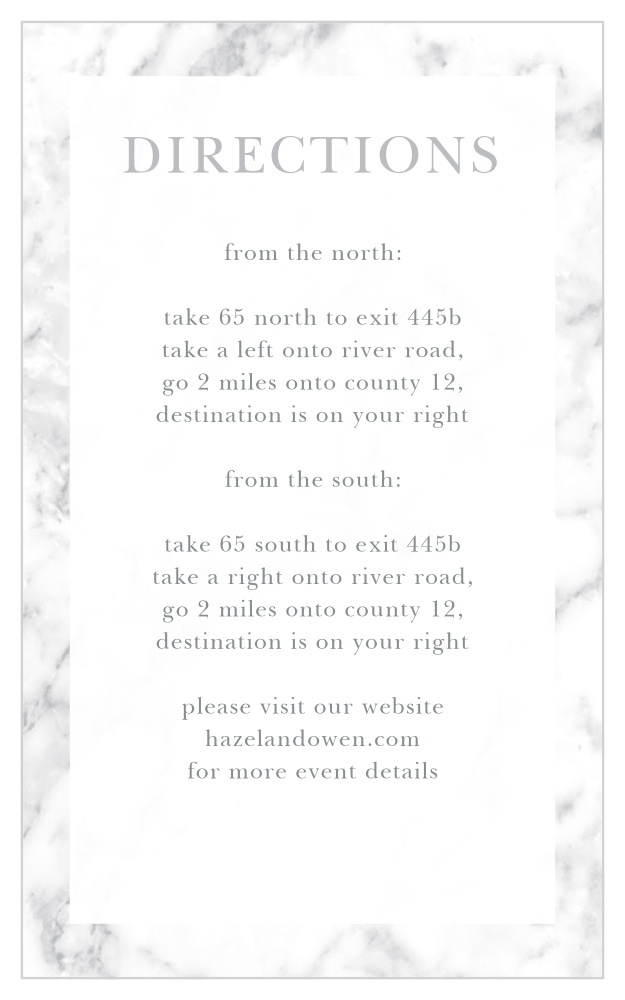 Cool Marble Direction Cards