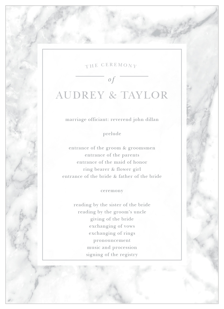 Cool Marble Wedding Programs