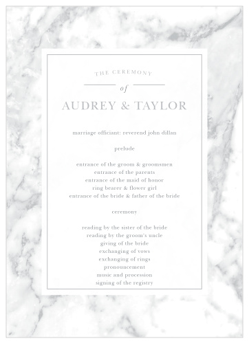 Cool Marble Wedding Programs