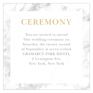 Cool Marble Foil Ceremony Cards