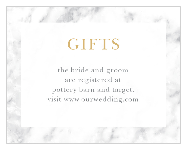 Cool Marble Foil Registry Cards
