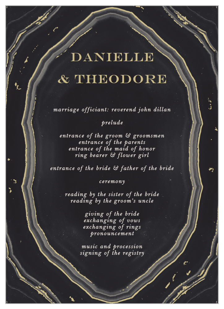 Gorgeous Geode Wedding Programs