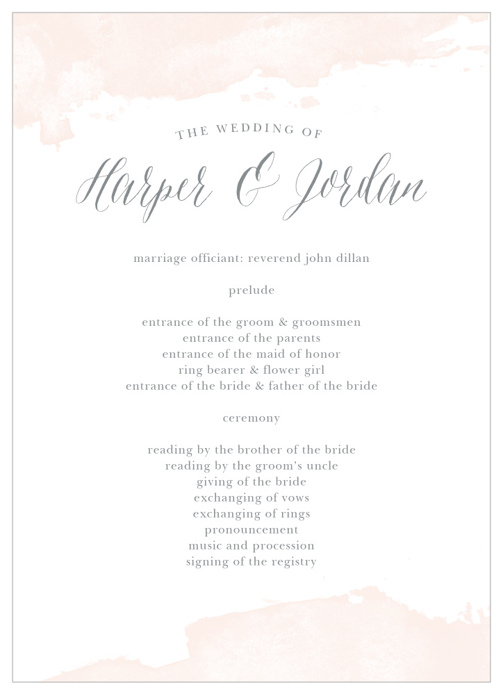 Dip Dye Wedding Programs