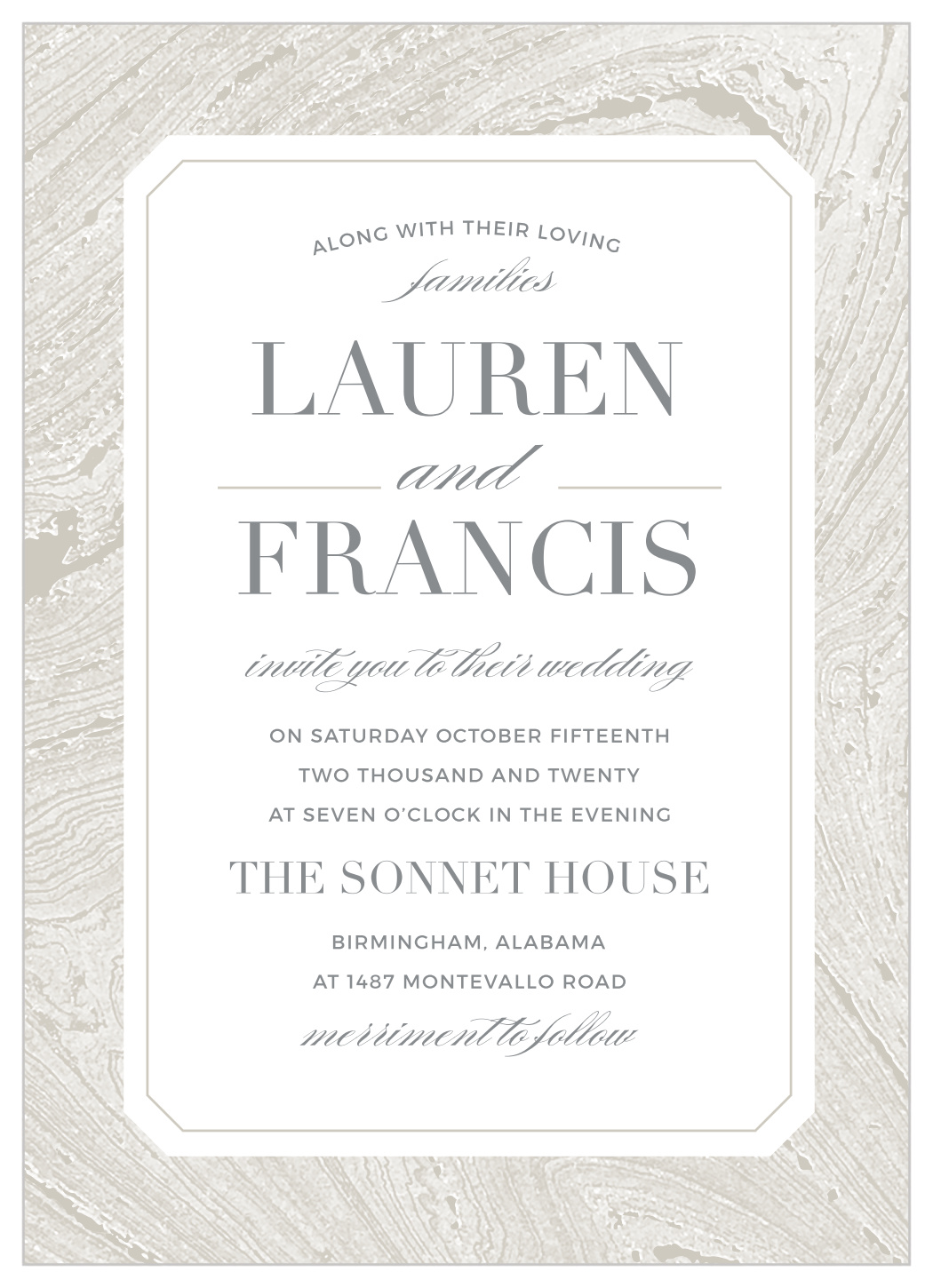 Marbled Paper Wedding Invitations