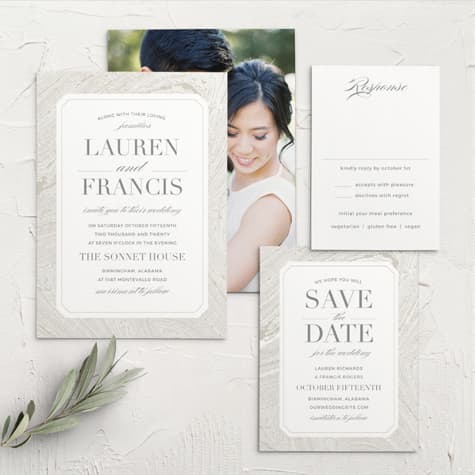 Marbled Paper Wedding Invitations